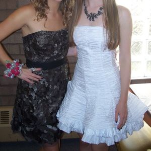 Strapless white homecoming dress